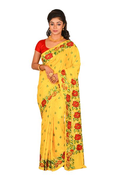 Pure Kantha Stitch Saree (adi61827)