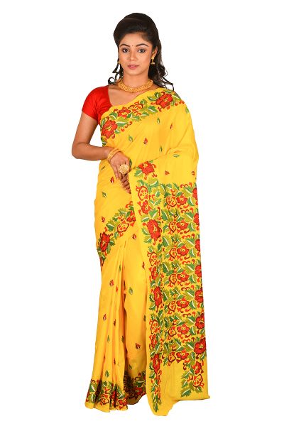 Pure Kantha Stitch Saree (adi61829)