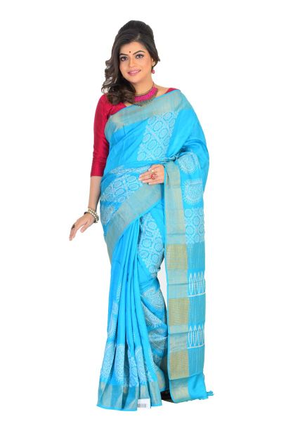 Tussar Printed Pure Silk Saree (adi75485)
