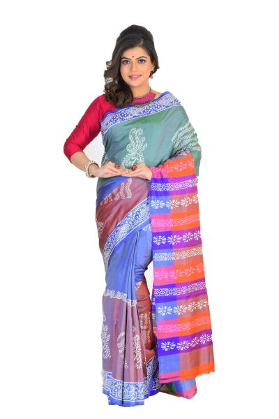 Bishnupuri Printed Pure Silk Saree (adi75501)