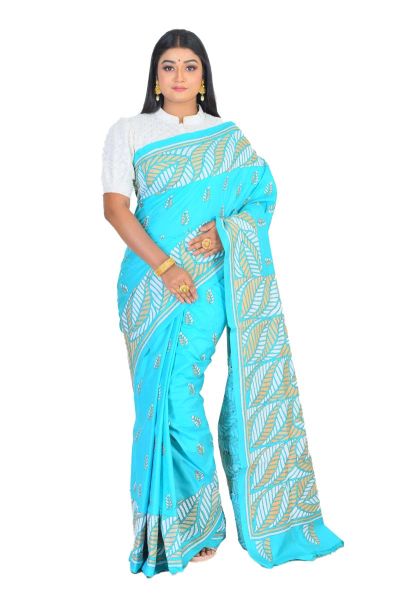 Pure Kantha Stitch Saree (adi75971)
