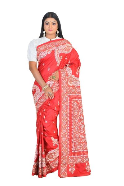 Pure Kantha Stitch Saree (adi75976)