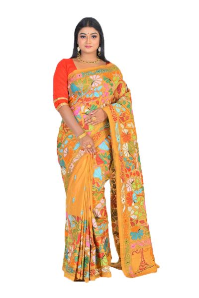 Pure Kantha Stitch Saree (adi75982)