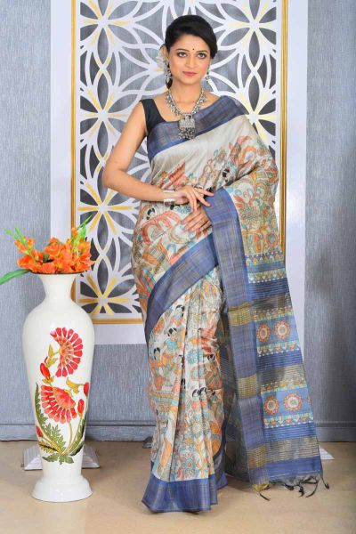Bhagalpuri Printed Gicha Silk Saree (adi78231)