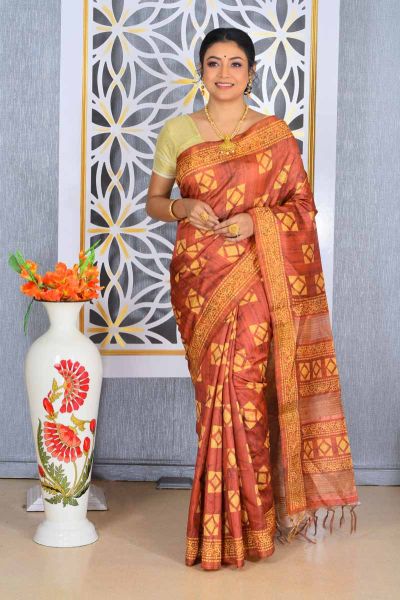 Bhagalpuri Printed Gicha Silk Saree (adi78238)