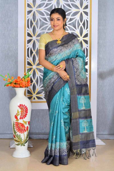 Bhagalpuri Printed Gicha Silk Saree (adi78252)