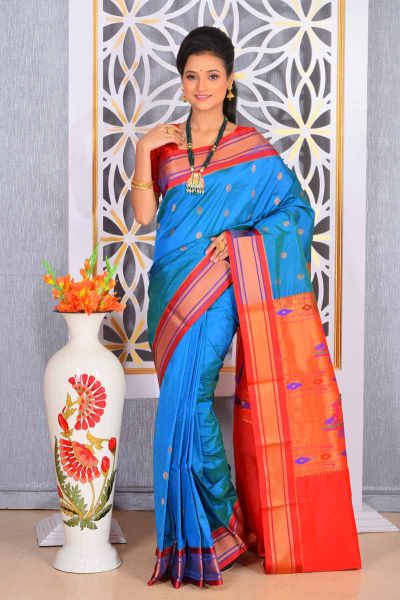 Semi Paithani Silk Saree (adi78482)