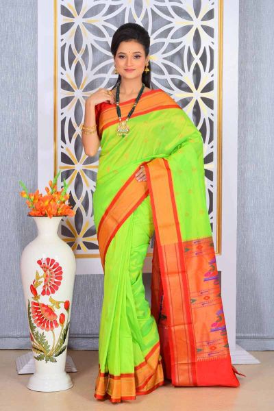 Semi Paithani Silk Saree (adi78485)