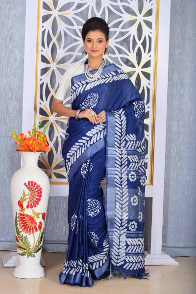Linen Cotton Saree (adi78524)