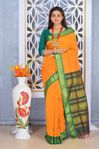 Semi Gadwal Cotton saree (adi78615)