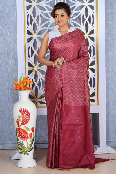 Semi Tussar Silk Saree (adi78672)