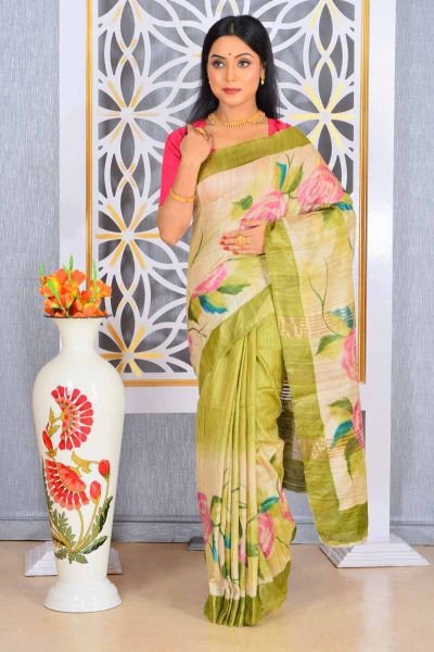 Gicha Tussar Printed Silk Saree (adi78997)