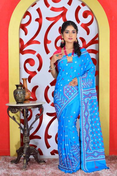 Semi Gujrati Stitch Saree (adi79119)
