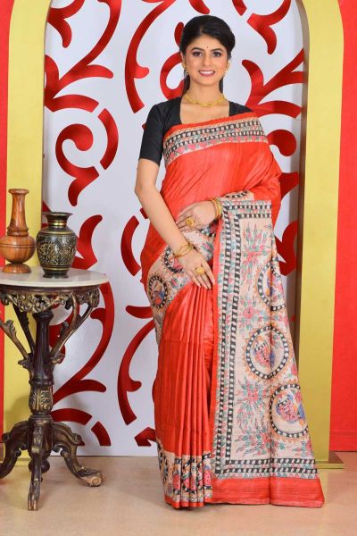 Gicha Tussar Printed Silk Saree (adi79233)