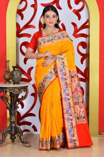 Semi Paithani Silk Saree (adi79301)