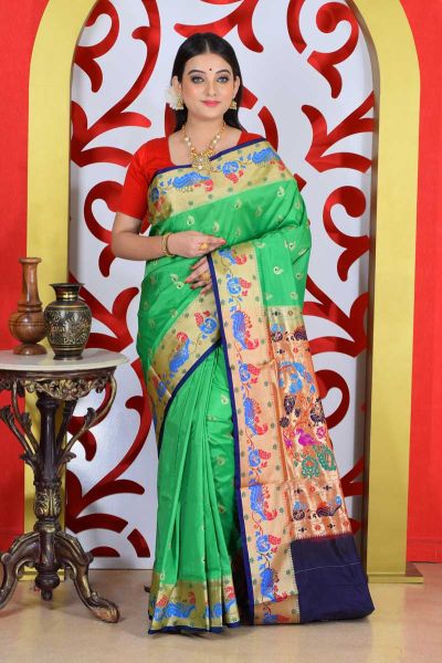 Semi Paithani Silk Saree (adi79315)