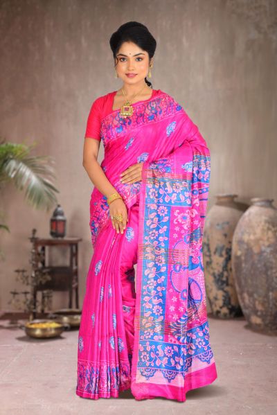 Pure Gicha Tussar Printed Silk Saree (adi80161)