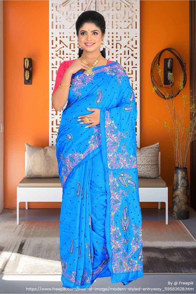 Kashmiri Stitch saree (adi81511)