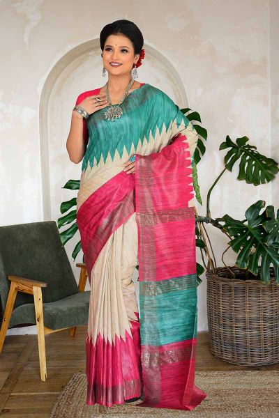 Pure Tussar Printed Silk Saree (adi82912)