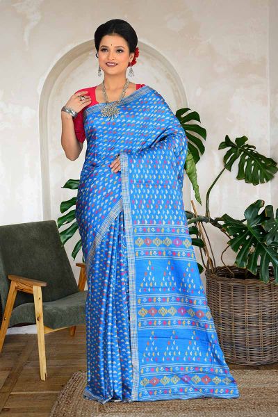 Semi Tussar Printed Silk Saree (adi82927)