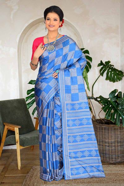 Semi Tussar Printed Silk Saree (adi82930)
