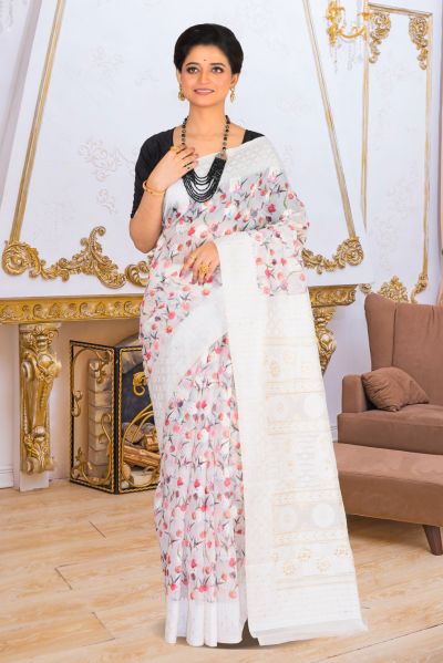 Printed Silk Saree (adi84018)