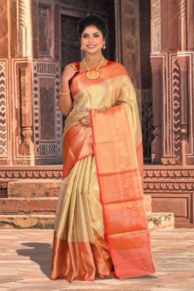 Brocade Tissue Kanjivaram Silk Saree (adi84323)
