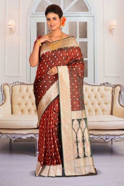 Pure Pashmina Benarasi Silk Saree (adi84236)