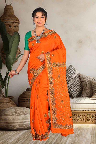 Kashmiri Stitch Saree (adi84476)