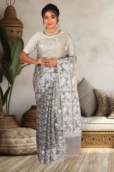 Semi Muslin Saree (adi84481)