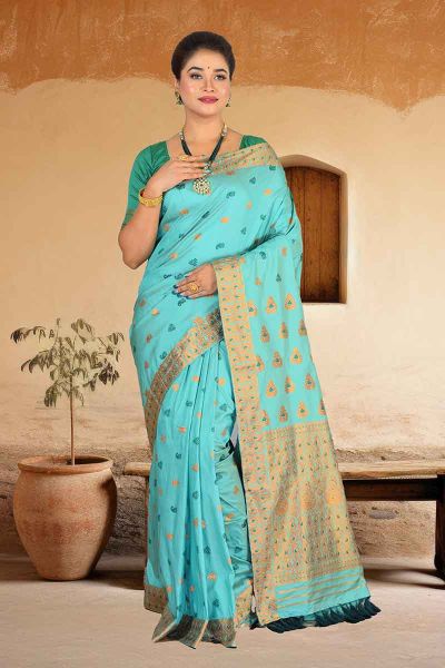 Semi Assam Silk Saree (adi84551)