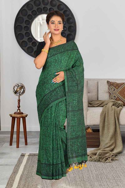 Printed Handloom Cotton Saree (adi84625)