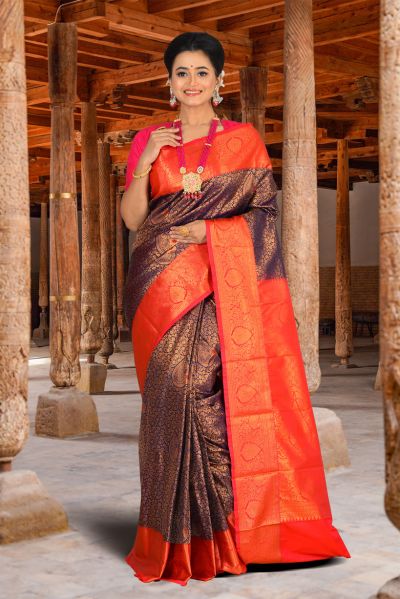 Brocade Kanjivaram  Silk Saree (adi84635)