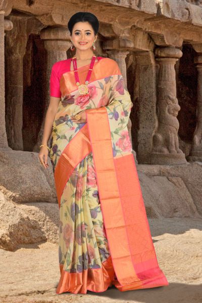 Mushroom Silk Saree (adi84662)