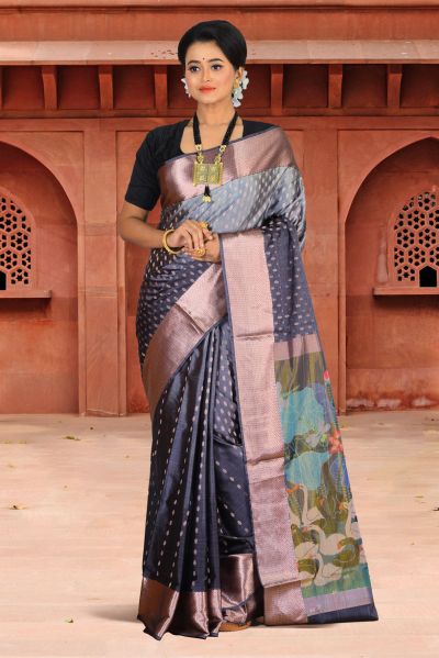 Mushroom Silk Saree (adi84697)