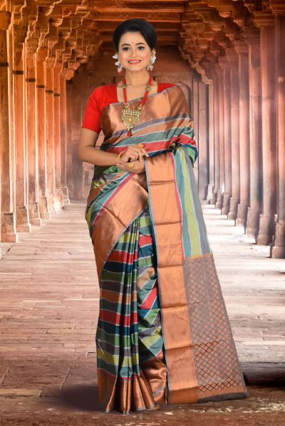 Mushroom Silk Saree (adi84725)