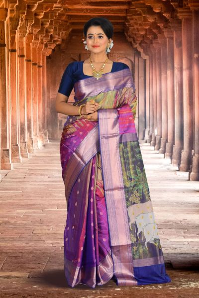 Mushroom Silk Saree (adi84735)