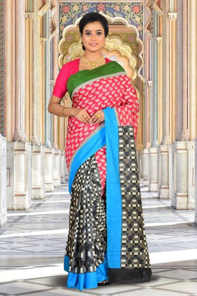 Printed Silk Saree (adi84758)