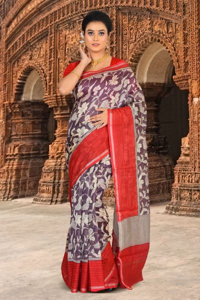 Printed Silk Saree (adi84818)