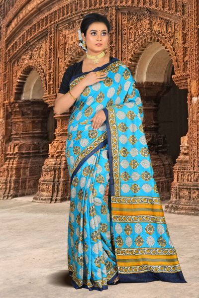 Printed Silk Saree (adi84828)