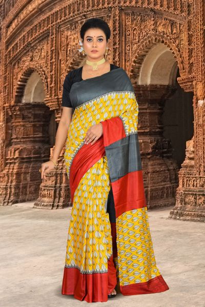 Printed Silk Saree (adi84833)