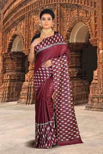 Printed Silk Saree (adi84834)