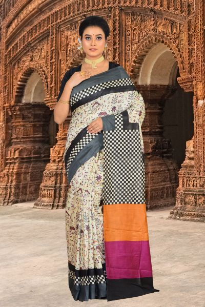 Printed Silk Saree (adi84835)