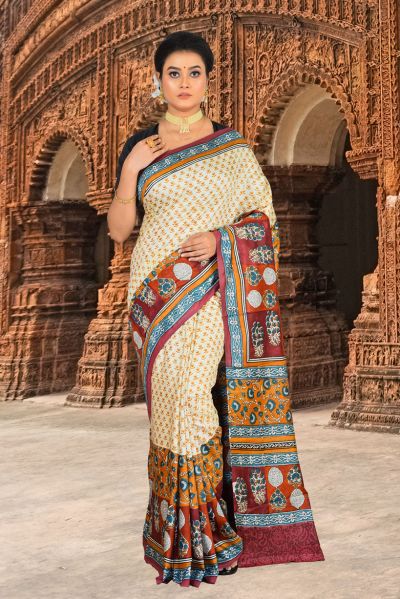 Printed Silk Saree (adi84839)