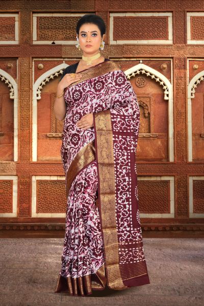 Printed Silk Saree (adi84841)