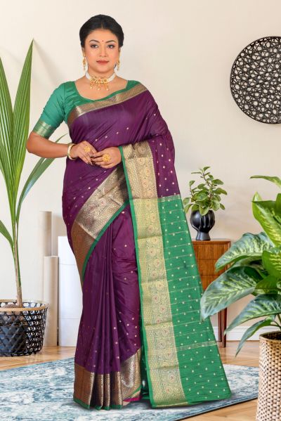 Semi Kanjivaram Silk Saree (adi86903)