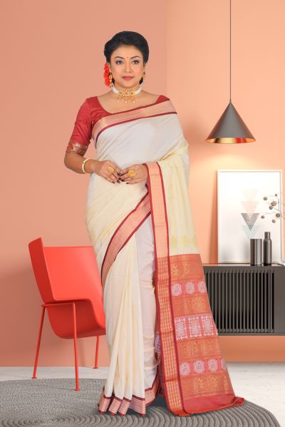 Semi Bomkai Silk Saree (adi86911)