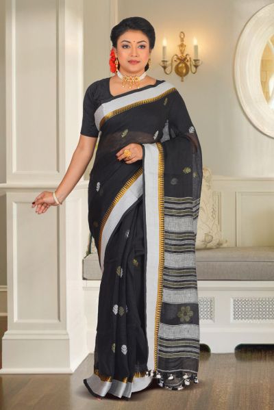 Linen Cotton Saree (adi86936)