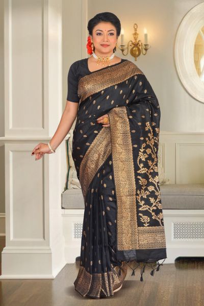 Semi Tussar Silk Saree (adi86937)