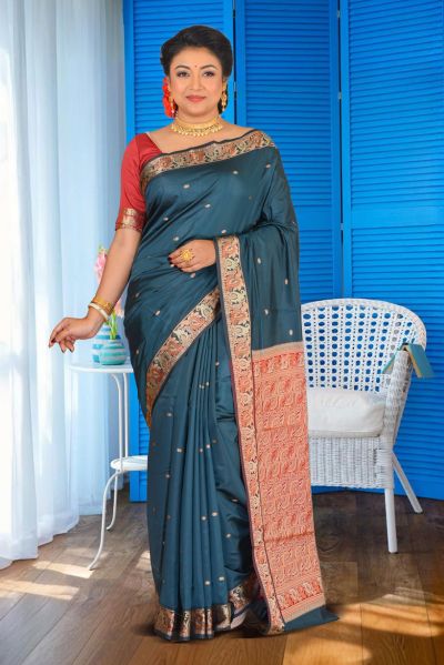 Semi Bomkai Silk Saree (adi86972)